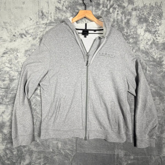 Armani Exchange Other - Armani Exchange Mens Full Zip Hoodie XL‎ Gray Sweatshirt Logo Jacket